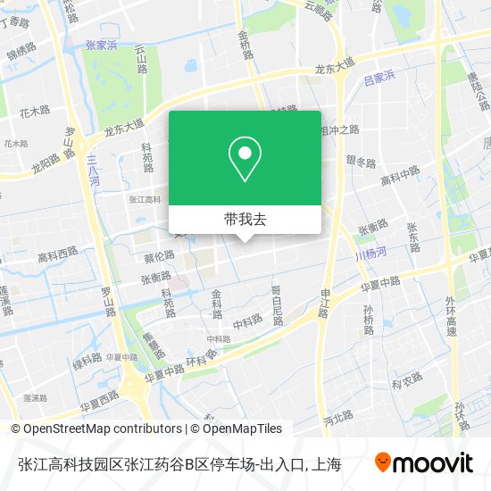 张江高科技园区张江药谷B区停车场-出入口地图