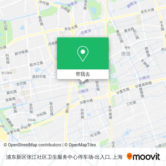 浦东新区张江社区卫生服务中心停车场-出入口地图