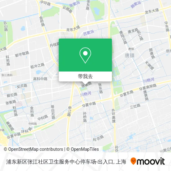 浦东新区张江社区卫生服务中心停车场-出入口地图