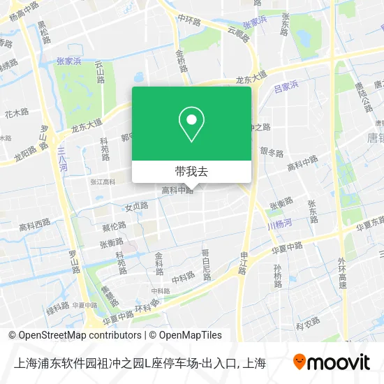 上海浦东软件园祖冲之园L座停车场-出入口地图