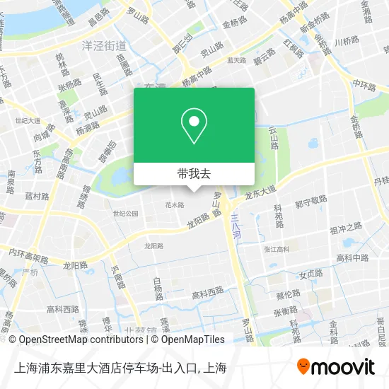 上海浦东嘉里大酒店停车场-出入口地图