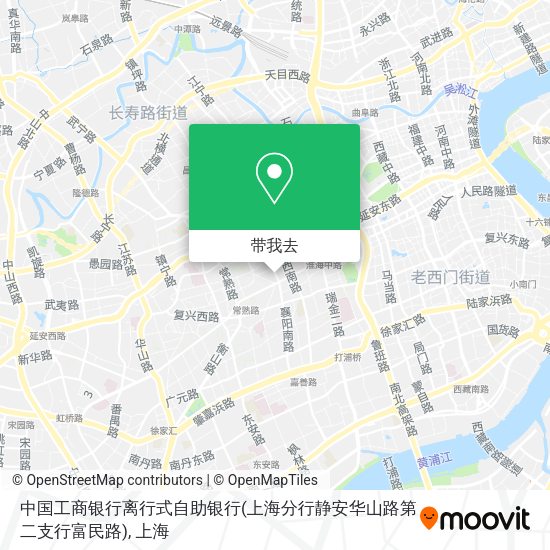 中国工商银行离行式自助银行(上海分行静安华山路第二支行富民路)地图