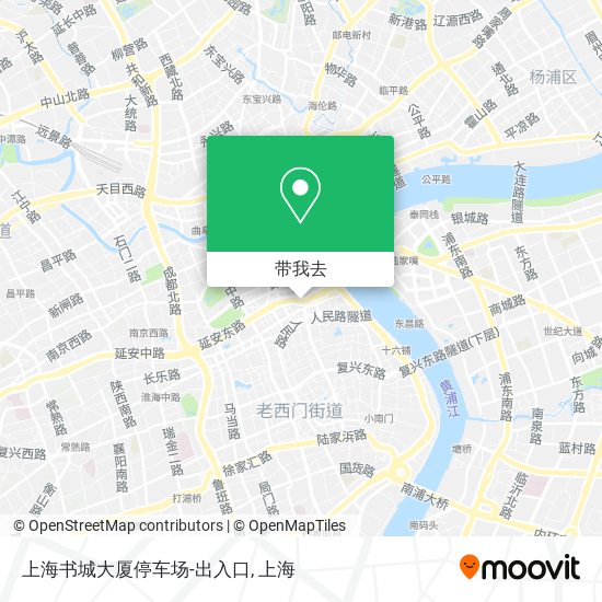 上海书城大厦停车场-出入口地图