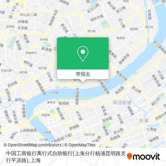 中国工商银行离行式自助银行(上海分行杨浦昆明路支行平凉路)地图
