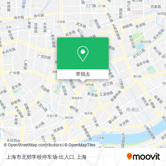 上海市北郊学校停车场-出入口地图