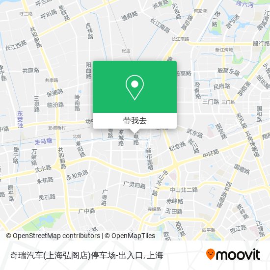奇瑞汽车(上海弘阁店)停车场-出入口地图