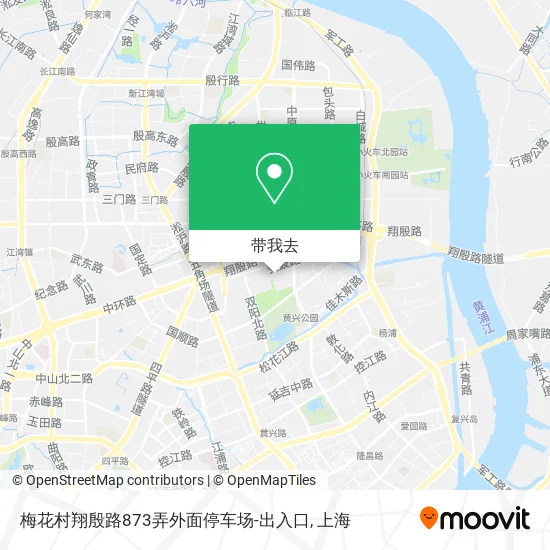 梅花村翔殷路873弄外面停车场-出入口地图