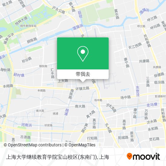上海大学继续教育学院宝山校区(东南门)地图