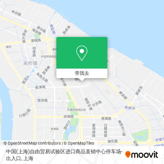 中国(上海)自由贸易试验区进口商品直销中心停车场-出入口地图