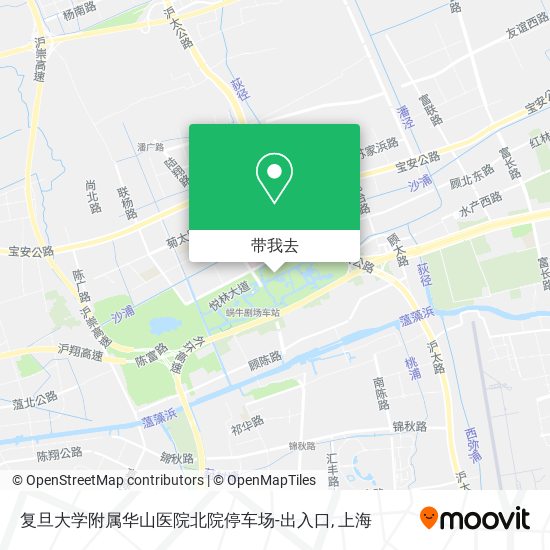 复旦大学附属华山医院北院停车场-出入口地图