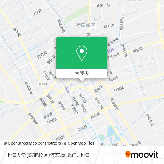 上海大学(嘉定校区)停车场-北门地图