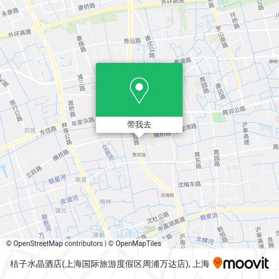 桔子水晶酒店(上海国际旅游度假区周浦万达店)地图