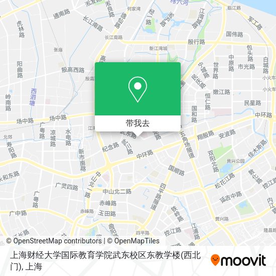 上海财经大学国际教育学院武东校区东教学楼(西北门)地图