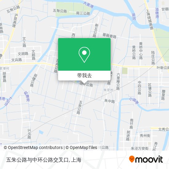 五朱公路与中环公路交叉口地图