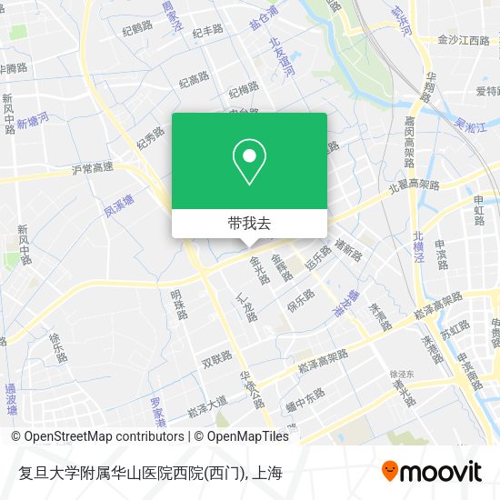 复旦大学附属华山医院西院(西门)地图