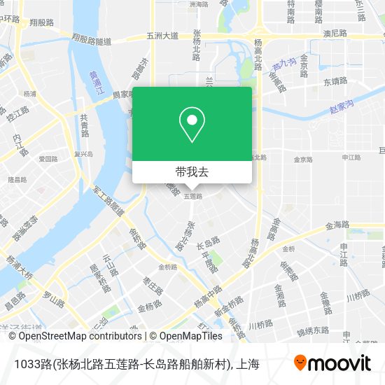 1033路(张杨北路五莲路-长岛路船舶新村)地图