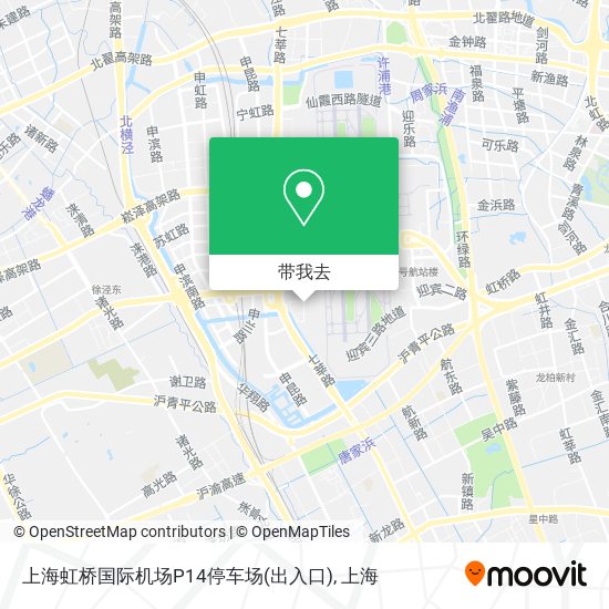 上海虹桥国际机场P14停车场(出入口)地图