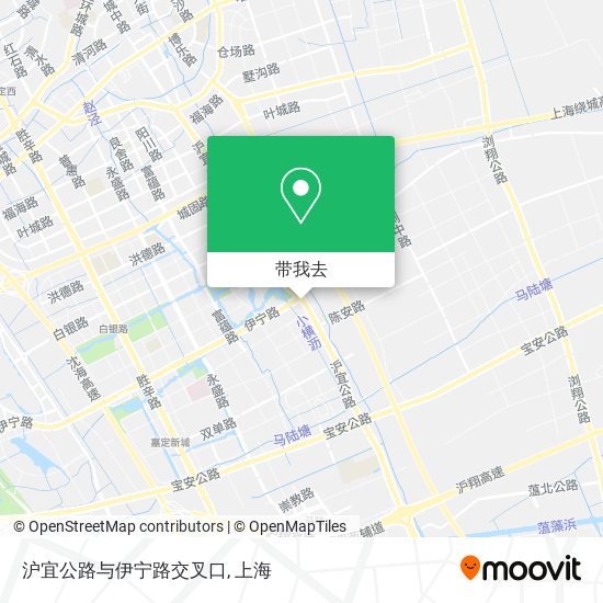 沪宜公路与伊宁路交叉口地图