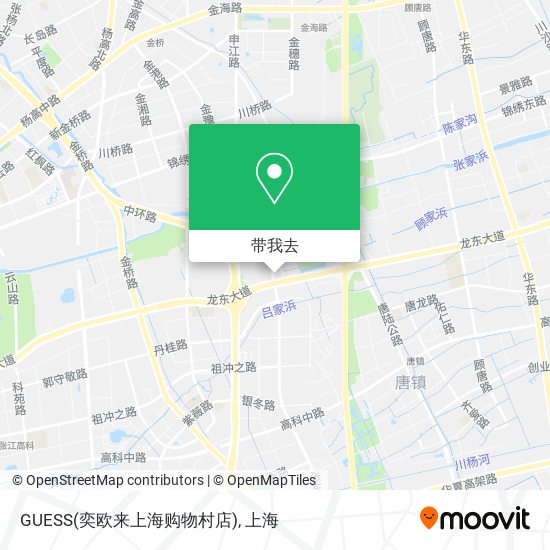 GUESS(奕欧来上海购物村店)地图