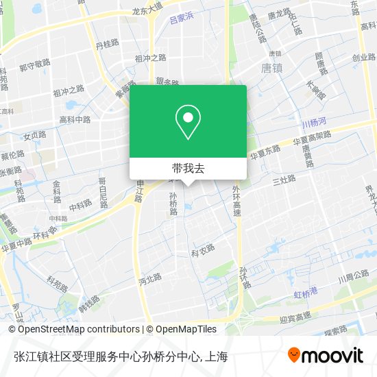 张江镇社区受理服务中心孙桥分中心地图