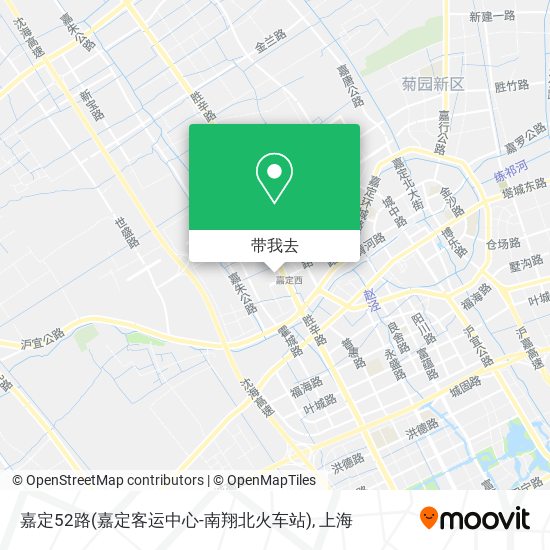嘉定52路(嘉定客运中心-南翔北火车站)地图