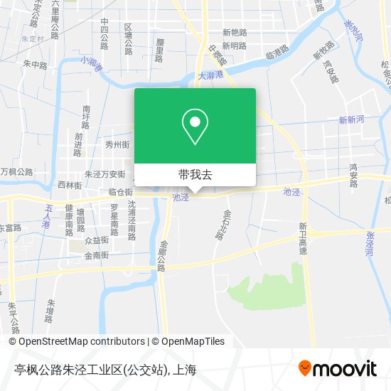 亭枫公路朱泾工业区(公交站)地图