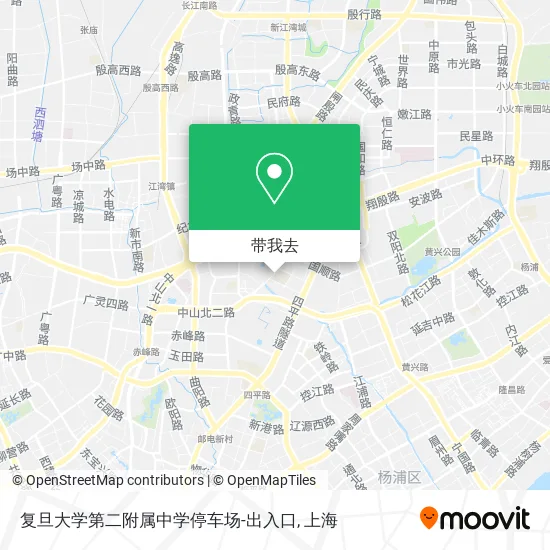 复旦大学第二附属中学停车场-出入口地图