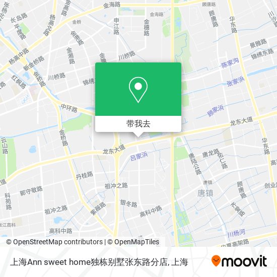 上海Ann sweet home独栋别墅张东路分店地图