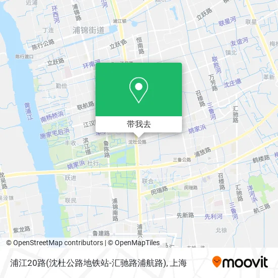 浦江20路(沈杜公路地铁站-汇驰路浦航路)地图