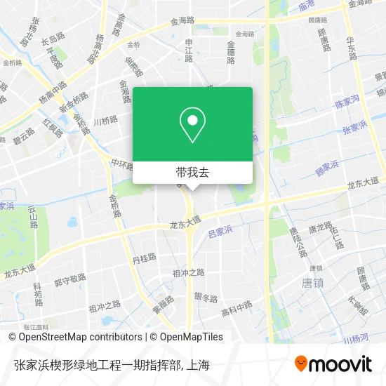 张家浜楔形绿地工程一期指挥部地图