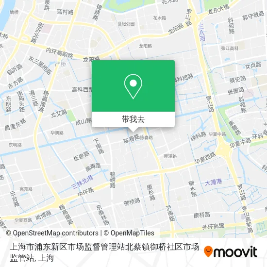 上海市浦东新区市场监督管理站北蔡镇御桥社区市场监管站地图