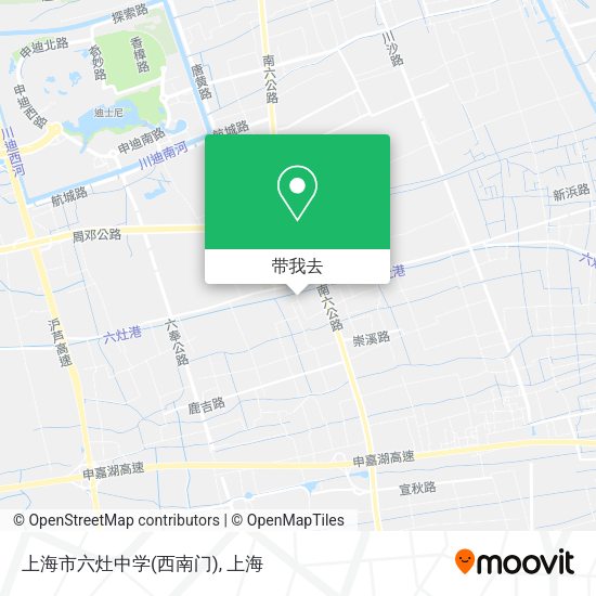 上海市六灶中学(西南门)地图
