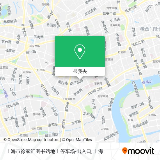 上海市徐家汇图书馆地上停车场-出入口地图