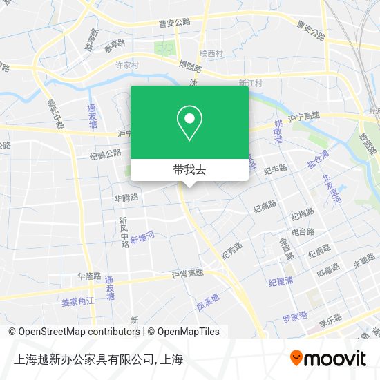 上海越新办公家具有限公司地图