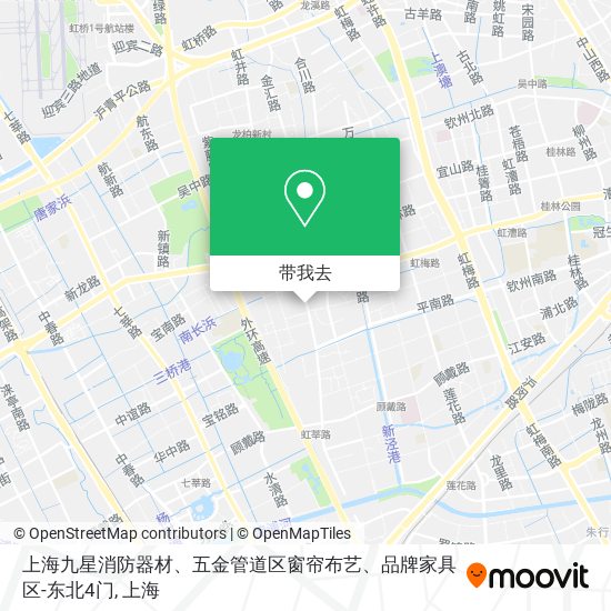 上海九星消防器材、五金管道区窗帘布艺、品牌家具区-东北4门地图