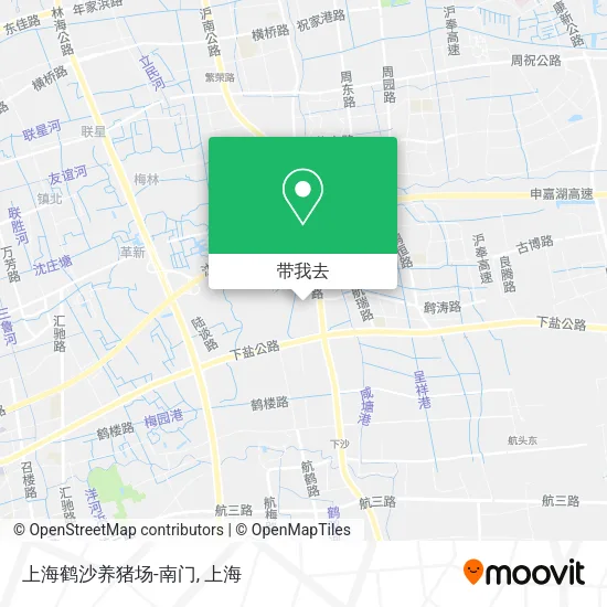 上海鹤沙养猪场-南门地图