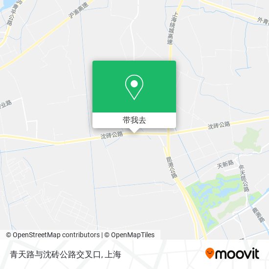 青天路与沈砖公路交叉口地图