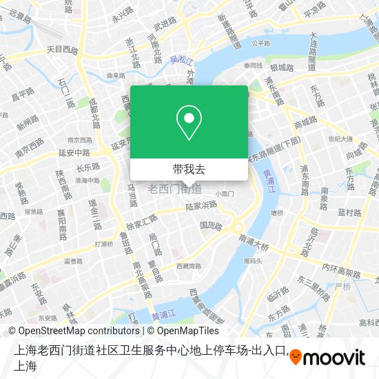 上海老西门街道社区卫生服务中心地上停车场-出入口地图