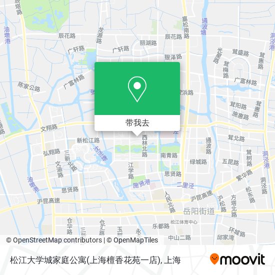 松江大学城家庭公寓(上海檀香花苑一店)地图