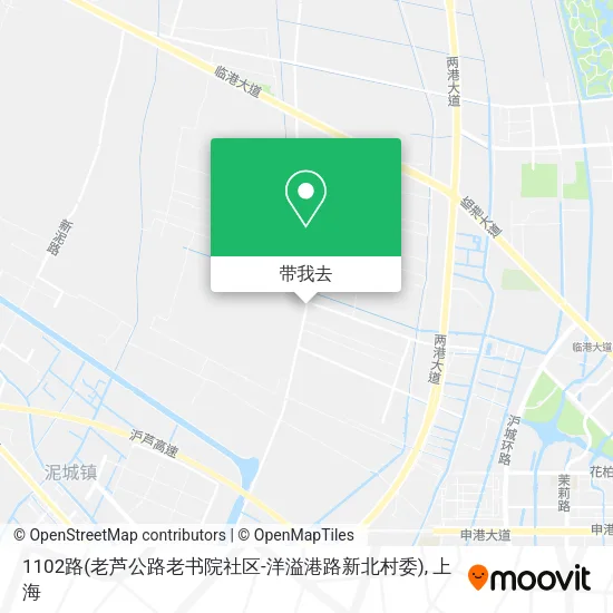 1102路(老芦公路老书院社区-洋溢港路新北村委)地图