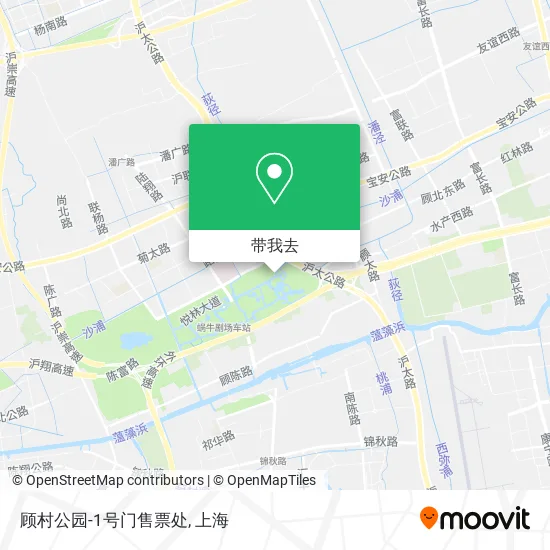 顾村公园-1号门售票处地图