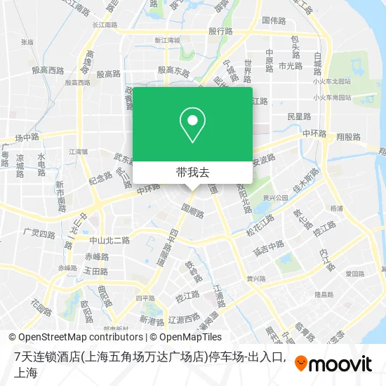 7天连锁酒店(上海五角场万达广场店)停车场-出入口地图