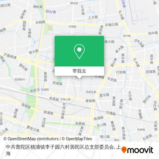 中共普陀区桃浦镇李子园六村居民区总支部委员会地图
