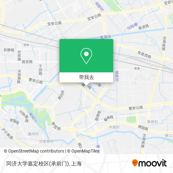 同济大学嘉定校区(承前门)地图