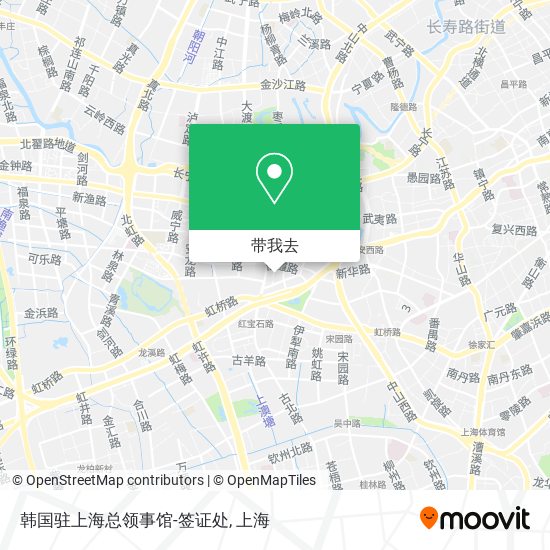 韩国驻上海总领事馆-签证处地图