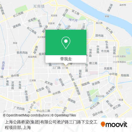 上海公路桥梁(集团)有限公司淞沪路三门路下立交工程项目部地图