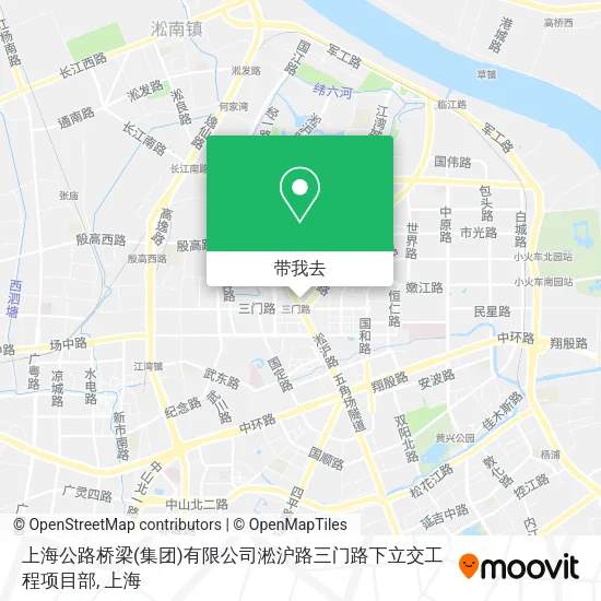 上海公路桥梁(集团)有限公司淞沪路三门路下立交工程项目部地图
