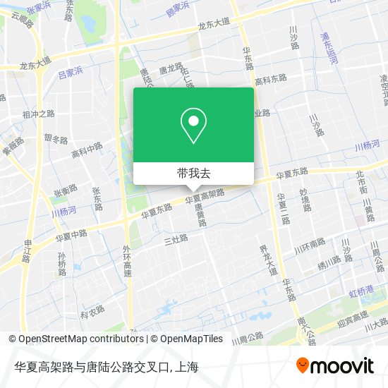华夏高架路与唐陆公路交叉口地图