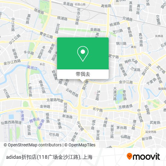 adidas折扣店(118广场金沙江路)地图