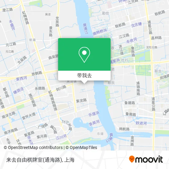 来去自由棋牌室(通海路)地图